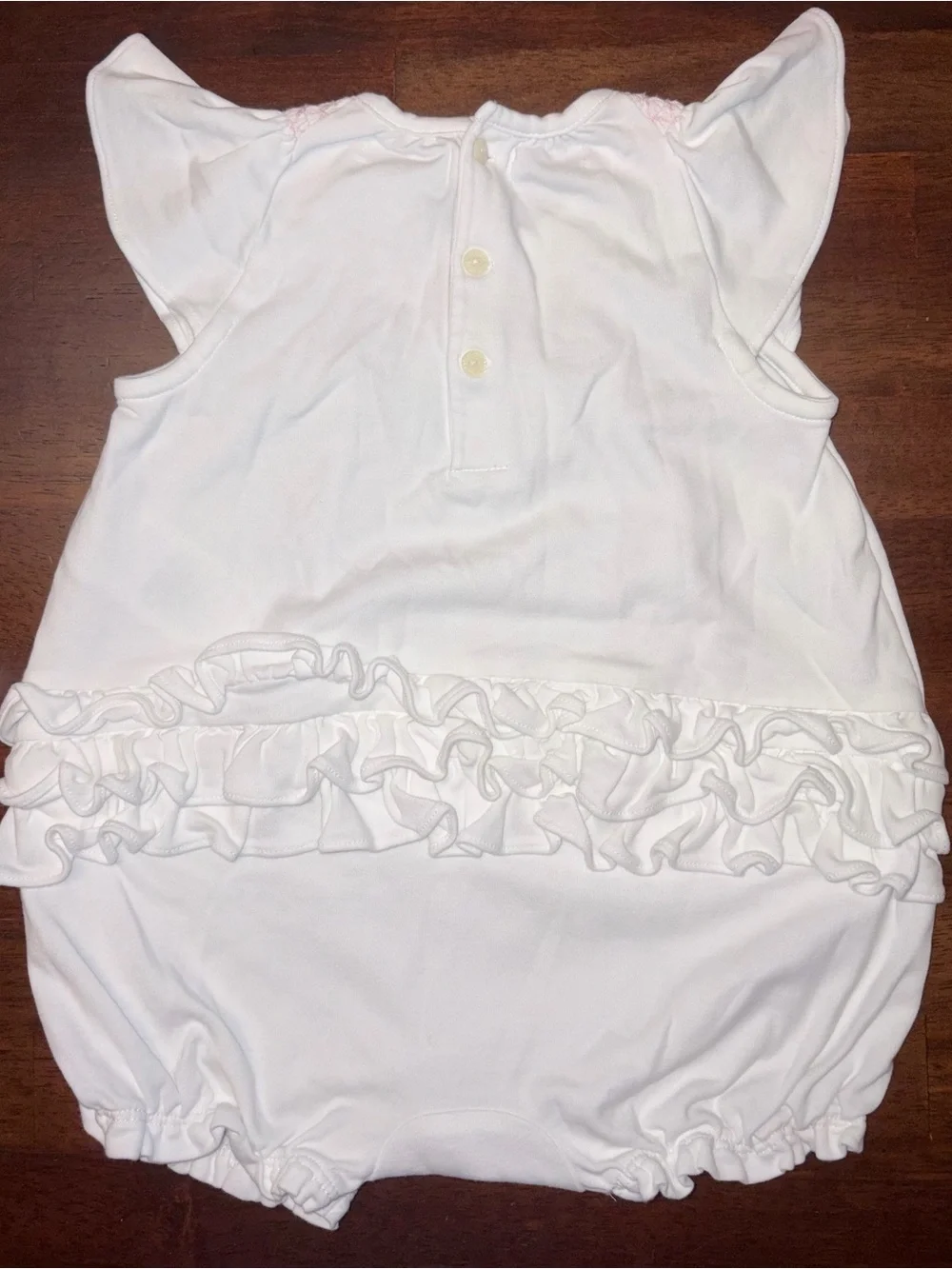Ralph Lauren smocked and embroidered Ruffled Butt Romper sz 9 mo EUC